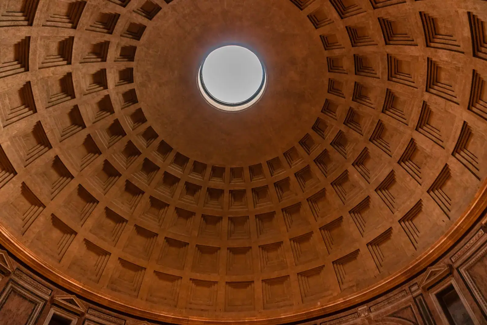 A Pantheon kazettás kupolája belülről